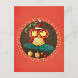 Cartão Postal De Festividades Coruja de Natal