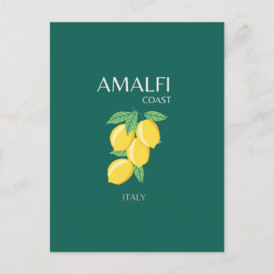 Cartão Postal De Festividades Costa Amalfi, Itália, Viagem Art, Retro, Verde