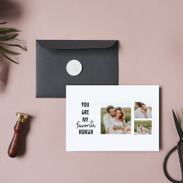 Cartão Postal De Festividades Cota de Foto do Casal de Colagem Moderna e Amor Ro