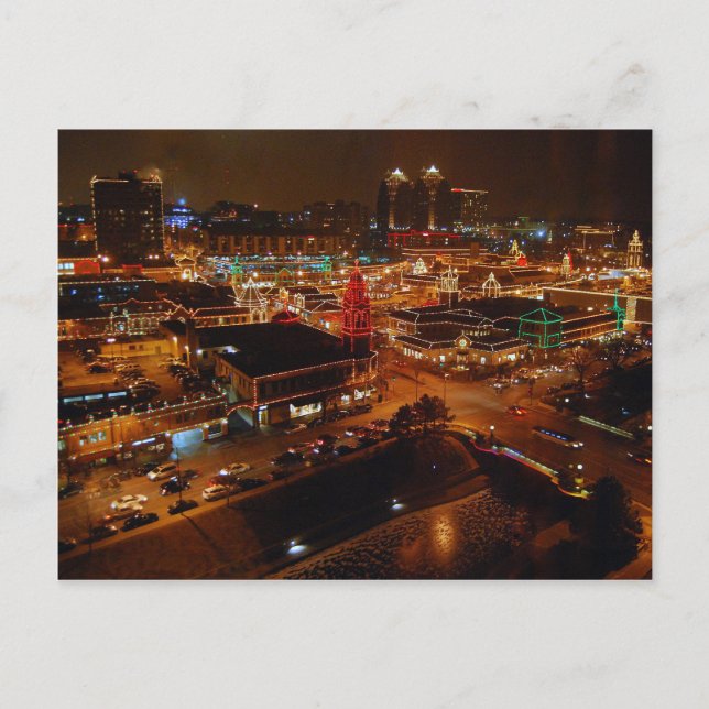 Cartão Postal De Festividades Country Club Plaza, Kansas City, Luzes de Férias (Frente)