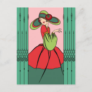 Cartão Postal De Festividades COURTNEY, ART DECO: Natal passado