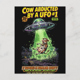 Cartão Postal De Festividades Cow Abducted by a UFO #1