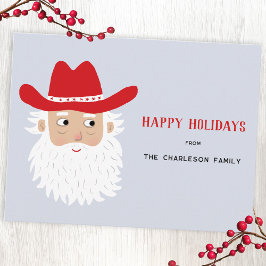 Cartão Postal De Festividades Cowboy Santa Claus Christmas