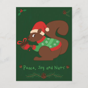 Cartão Postal De Festividades Cozy Christmas Squirrel