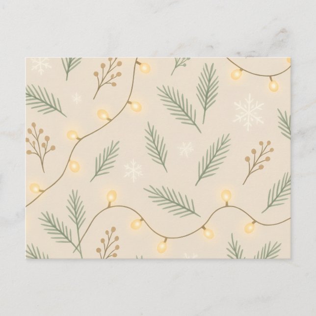 Cartão Postal De Festividades Cozy Winter Glow - Minimalist Holiday Pattern (Frente)