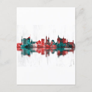 Cartão Postal De Festividades Cracóvia Polônia Skyline