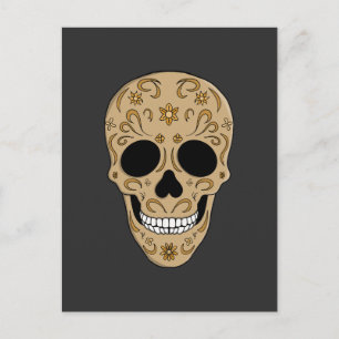 Cartão Postal De Festividades Cranio de Açúcar Floral Dia de los Muertos