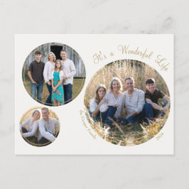 Cartão Postal De Festividades Cream Elegante - Natal Minimalista Três Foto