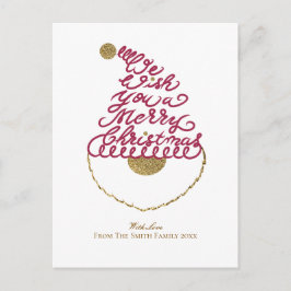 Cartão Postal De Festividades Create Your Own Cute Glitter Santa Christmas 