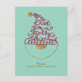 Cartão Postal De Festividades Create Your Own Cute Glitter Santa Christmas 