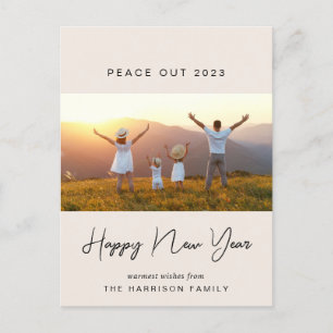 Cartão Postal De Festividades Creme de Fotografias do Novo Ano de Paz 2022