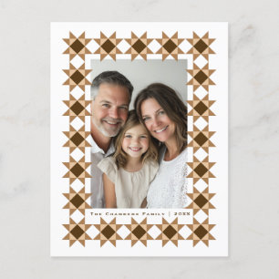 Cartão Postal De Festividades Creme de Quadro de Estrela Nórdica
