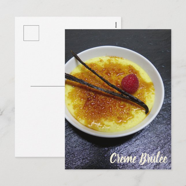 Cartão Postal De Festividades Creme em ardósia com framboesa e baunilha (Frente/Verso)