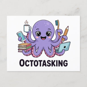 Cartão Postal De Festividades Criação de Octotasking no Modo Multitarefa
