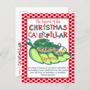Cartão Postal De Festividades Criança da Lagarta de Natal de Ornamento Personali