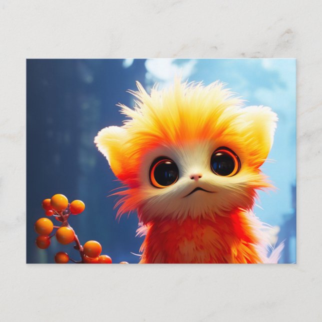 Cartão Postal De Festividades Criatura Laranja (Frente)