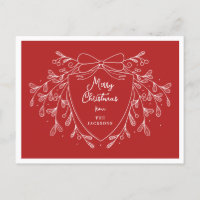 Crista de Natal com azevinho festivo e branco