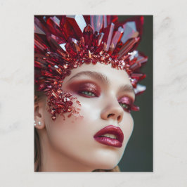 Cartão Postal De Festividades Cristalina Adorada com Cristais Minerais