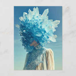 Cartão Postal De Festividades Cristalina Adorada com Cristais Minerais