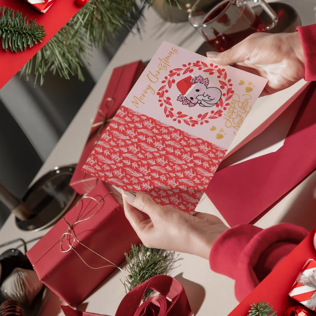 Cartão Postal De Festividades Cristmas axolotl (Criador carregado)