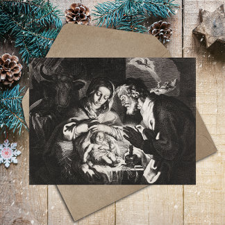 Cartão Postal De Festividades Cristo católico de Natal