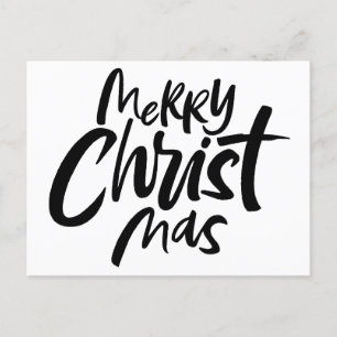Cartão Postal De Festividades Cristo Cristão de Letras de Feliz Natal Moderno
