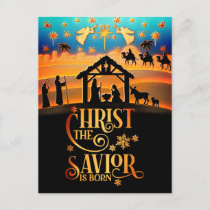Cartão Postal De Festividades "Cristo O Salvador Nasceu" Natal Nascimento
