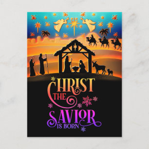 Cartão Postal De Festividades "Cristo O Salvador Nasceu" Natal Natividade