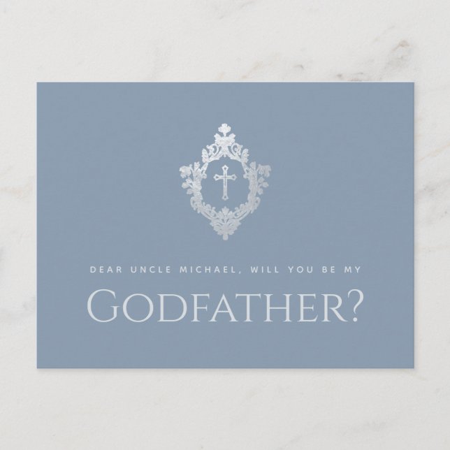 Cartão Postal De Festividades Crosta de Peste Azul Elegante Proposta de Pó (Frente)