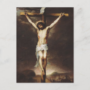 Cartão Postal De Festividades Crucificação por Bartolome Esteban Murillo