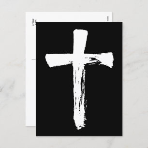 Cartão Postal De Festividades Cruz de Pincel Moderna - Crucifixo Religioso Crist