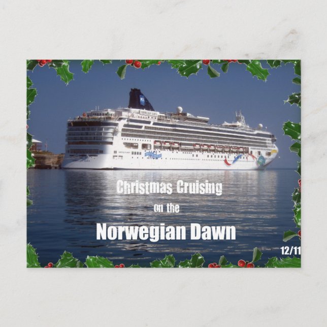 Cartão Postal De Festividades Cruzamento de Natal no amanhecer norueguês (Frente)