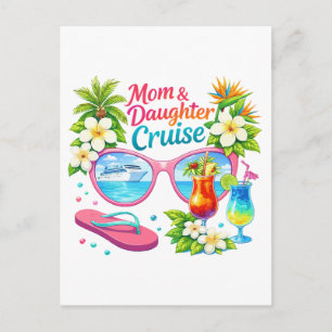Cartão Postal De Festividades Cruzeiro de Mãe e Filha Férias Tropicais