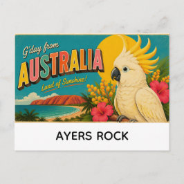 Cartão Postal De Festividades cumprimentos da rocha Ayers, Austrália