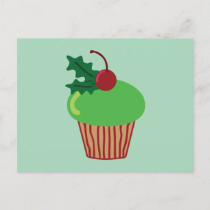 Cartão Postal De Festividades Cupcake de Natal