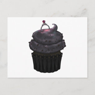 Cartão Postal De Festividades Cupcake Noivado doce
