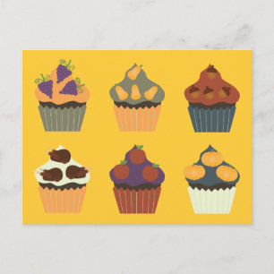 Cartão Postal De Festividades Cupcakes de Ação de Graças