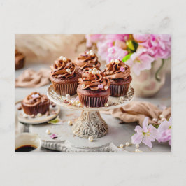 Cartão Postal De Festividades Cupcakes de Chocolate Saboroso Bairthdaycake
