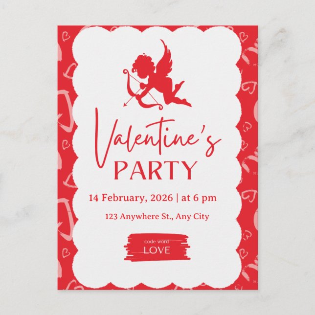 Cartão Postal De Festividades ​"Cupid’s Arrow" – Vibrant Modern Valentine’s Part (Frente)