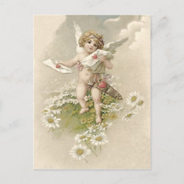 Cartão Postal De Festividades Cupido Querubim Anjo Valentim Margarida