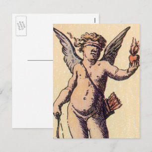 Cartão Postal De Festividades Cupido Vintage Clindfolado, Dia de os namorados Ta