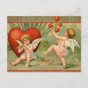 Cartão Postal De Festividades Cupidos do Amor Antigo Vintage do Dia dos Namorado