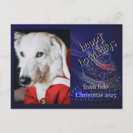 Cartão Postal De Festividades Custom Dog Photo Funny Holiday Postcard