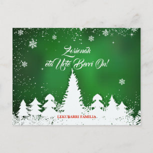 Cartão Postal De Festividades Custom, green Basque Navidad Christmas greeting:
