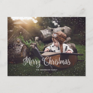 Cartão Postal De Festividades Custom Snow Merry Christmas Photo Postcards
