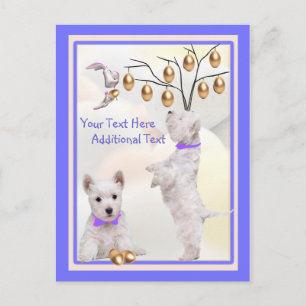 Cartão Postal De Festividades Customize It Westie Puppy Easter Post Card