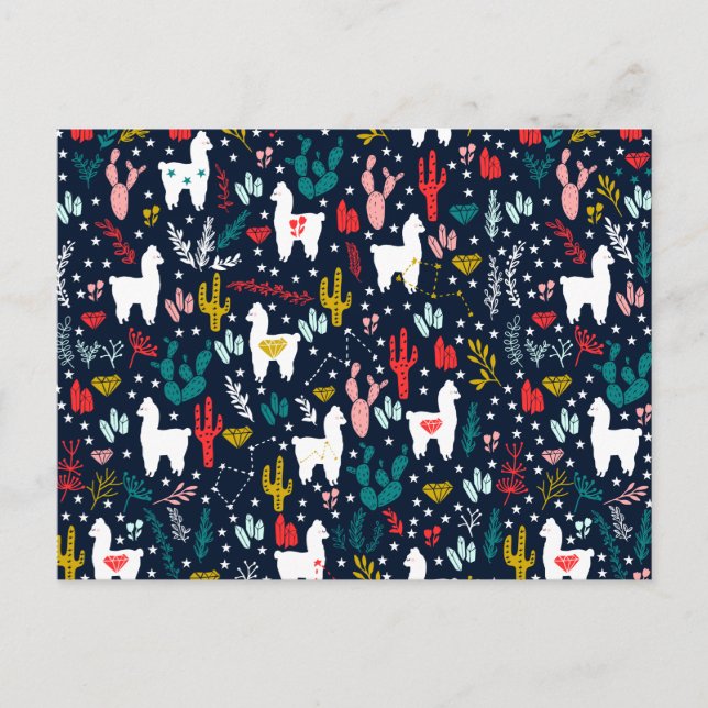 Cartão Postal De Festividades Cute Alpaca (Frente)