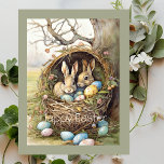 Cartão Postal De Festividades Cute Bunny Easter Eggs Forest<br><div class="desc">Cute bunny and Easter eggs.  A delightful way to send Happy Easter wishes to loved ones.</div>