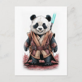 Cartão Postal De Festividades Cute e engraçado design de Panda em um Branco