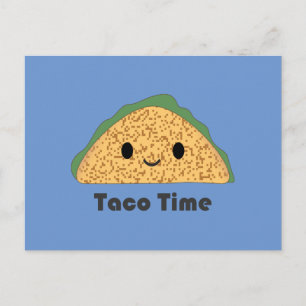 Cartão Postal De Festividades Cute Kawaii Taco Time Taco